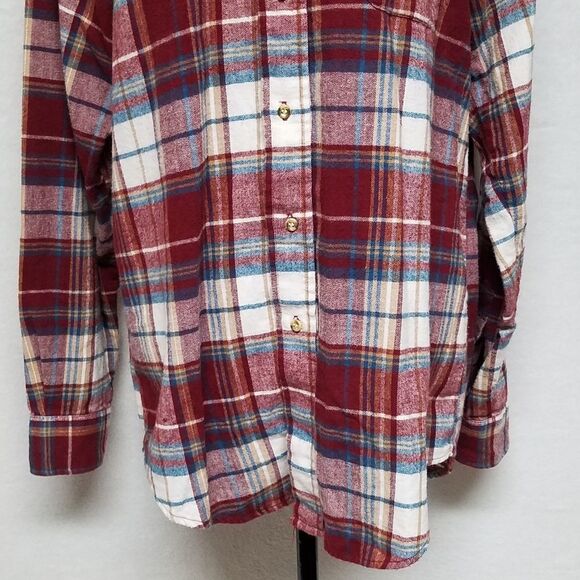 VINTAGE 1980s Levi's Red Soft Flannel Button Down Western Hipster Oxford Shirt - Picture 8 of 15